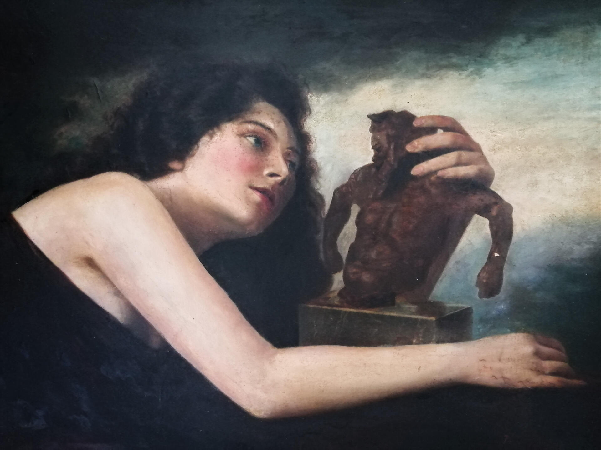 A Lady With Statue